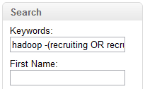 LinkedIn supports the minus sign as the Boolean NOT operator