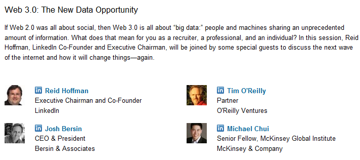 LinkedIn Talent Connect's Web 3.0 Big Data session