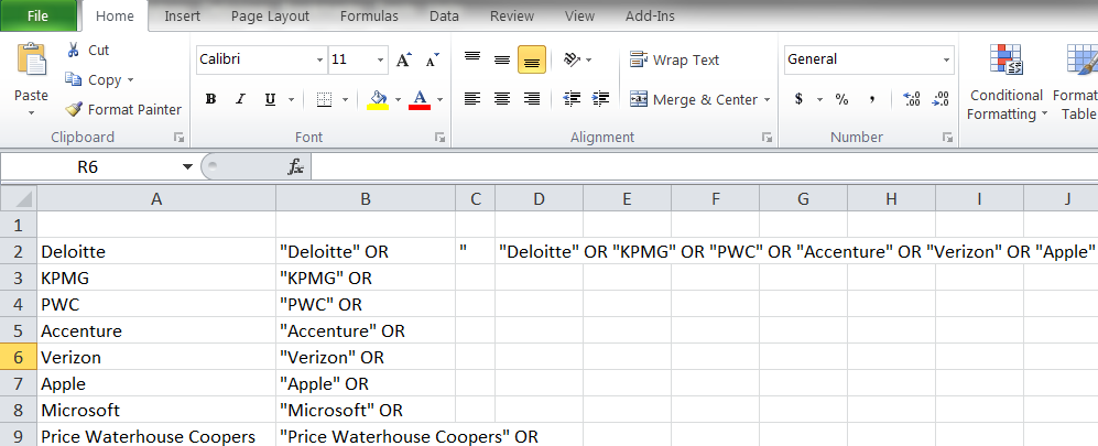 Boolean OR String Builder for LinkedIn with VBA